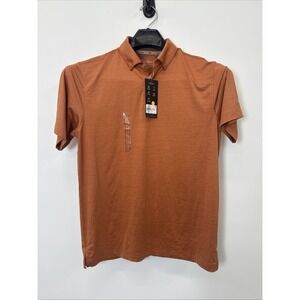 Walter Hagen Mens Polo Orange Rust Strips Performance 11 Golf Shirt Size Small